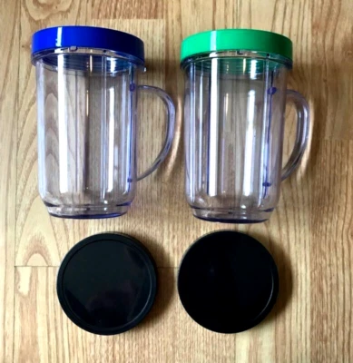 Taza Magic Bullet MB1001 MB1001B NUEVA 16 OZ. Tapa de anillo de labios color mango Foto 1 de 4