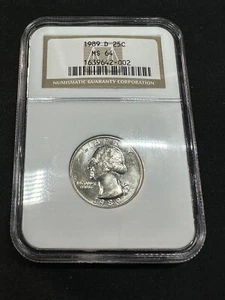 1989-D 25C Washington Quarter-NGC MS64 - Picture 1 of 2