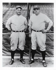 BABE RUTH & LOU GEHRIG 8X10 PHOTO NEW YORK YANKEES NY BASEBALL PICTURE STANDING - Picture 1 of 1