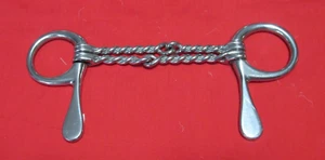 Snaffle de media mejilla de acero inoxidable doble giro 5" - Imagen 1 de 2