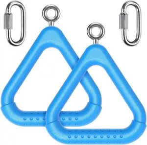 2Pcs Trapeze Swing Bar Rings with Carabiners, Swingset Accessories Outdoor - Picture 1 of 7