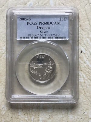 2005-S Oregon State Quarter - PCGS PR68 DCAM SILVER Coin - Image 1 of 4