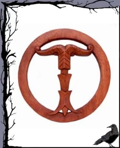Holz Mittelalter Wandzierde - Kelten - Irminsul im Kreis 20cm - Bild 1 von 1