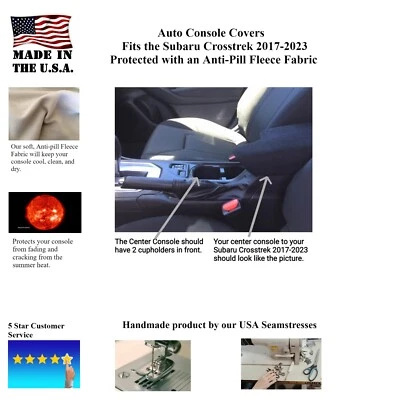 Auto Center Console Cover Fleece fits the Subaru Crosstrek 2018-2023 (IMPFL) - Image 1 of 2