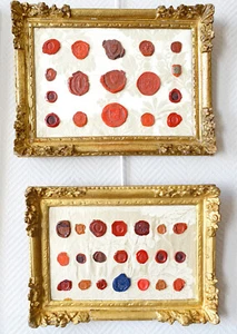 Héraldique : collection de cachets armoriés - cadres Louis XIV - Picture 1 of 11