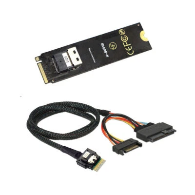 NFHK NGFF M-Key NVME to SFF-8654 Card Adapter and U.2 SFF-8639 PCIe SSD Cable - Image 1 of 4