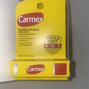 Carmex Classic Medicated Lip Balm Stick, Original, SPF 15. 12 Pack/0.15 oz - Picture 1 of 10
