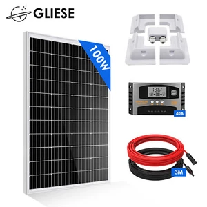 100W Solarpanel Kit Solaranlage Inselanlage Solar Set für Marine Wohnmobil Boot - Bild 1 von 13