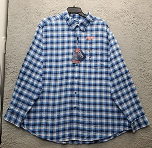 Chaps Shirt Men 3XB Multi Flannel Plaid Moisture Wicking Button Down Performance - Picture 1 of 9