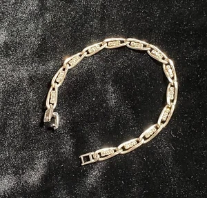 Silber Unisex Armband Modernist Kette mit Strass - Bild 1 von 2