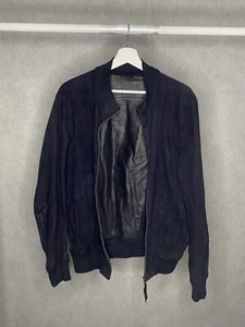 Bally Boutique Vintage Leather Jacket Blue Mens Size 50 Medium - Picture 1 of 9