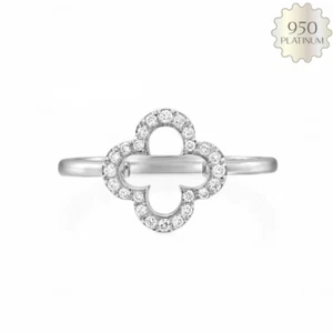 Anillo floral de diamantes naturales de platino 950 0,16 quilates tamaño - 3 a 8 EE. UU.-Jewelzofny - Imagen 1 de 2