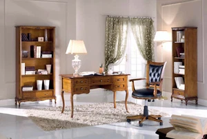 LIBRERIE E SCRIVANIA CON POLTRONA GIREVOLE IN LEGNO NOCE STUDIO UFFICIO - Imagen 1 de 5