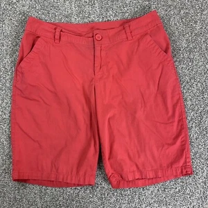 Columbia Shorts Womens 12 Red Bermuda Front Back Pockets 100% Cotton - Picture 1 of 13