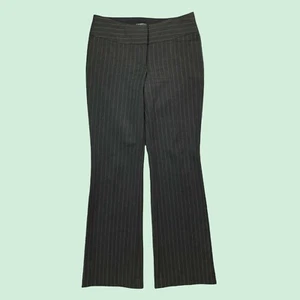 Express Editor Pants 4R Womens Striped Flared Leg Trouser Mid Rise Career 30x34 - Picture 1 of 12