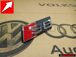 Genuine Audi S8 Front Grill Badge Emblem Black Chrome Red - 4E0853740 - Picture 1 of 1