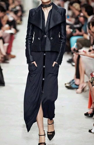 $5150 CHANEL 2014 Cruise Collection tuta donna 34 blu navy giacca logo CC usata in ottime condizioni