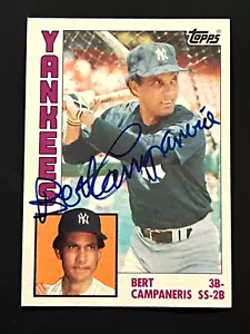Bert Campaneris Signed Autograph 1984 Topps Baseball #139 Yankees - Picture 1 of 2