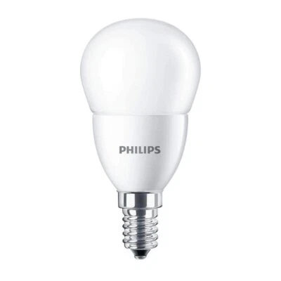 Philips 7W = 60W LED SES/E14 Opal Round Golf Ball, Warm White 2700K (non-dimm... - Image 1 of 2