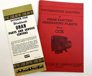 1958 Onan Electric Generating Plants CCK Instruction Service Manual plus flyer - Picture 1 of 12