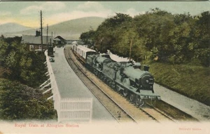 ROYAL TRAIN AT ABINGTON RAILWAY STATION - Lanarkshire Postcard Brown's Series - Picture 1 of 2