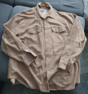 Indigo Palms Denim Company -Genuine Suede Leather Shirt Jacket -Brown -Size XXL - Picture 1 of 10
