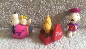 Lot of 3 Peanuts Snoopy & Woodstock PVC Figures Whitman's Candy  FREE SHIPPING - Picture 1 of 9