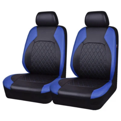 Front Car Seat Cover Set Headrest Covers Chair Cushion Protector Accessory Blue - Image 1 of 4