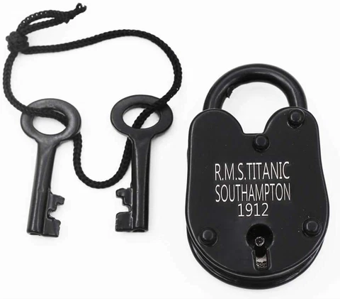Jailer Lock RMS Titanic Model Padlock Antique Style Cast Iron Padlock (3.5 Inch) Cover