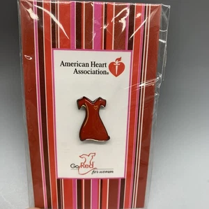 American Heart Association Go Red For Women Red Dress Awareness Lapel Pin - Picture 1 of 4