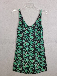 Urban Outfitters Damen Minikleid schwarz grün Blätterprint Gr. XS ärmellos - Bild 1 von 11