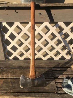 Sager Warren Tool Co Double Bit Axe Vintage, 27 Inch Hickory Handle - Image 1 of 4