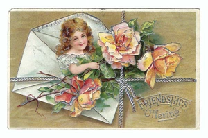 Freundschaftsangebot 1908 Antike Postkarte - Bild 1 von 2