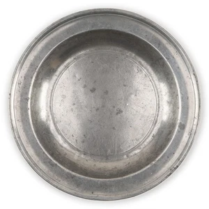 Philadelphia Love Birds, cuenco de peltre poco profundo de 8 5/8" x 1", antiguo c1800, 007 - Imagen 1 de 12