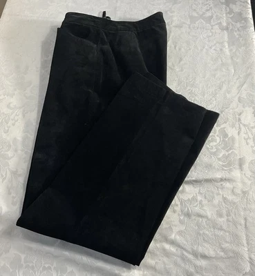 Sonoma Pants Womens Size 6 Black Leather Straight Leg Lined Classic Suede Style - Image 1 of 4