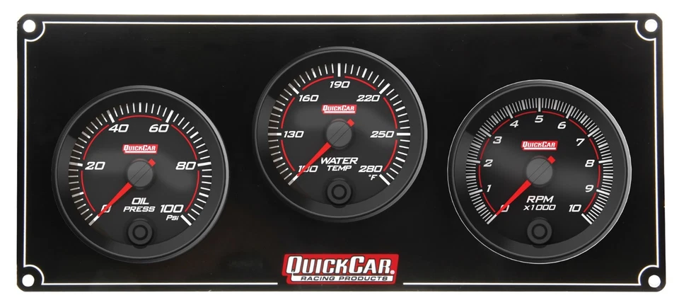 Quickcar Racing 69-2231 Redline Gauge Panel Assembly Tach Oil Water - Image 1 of 1