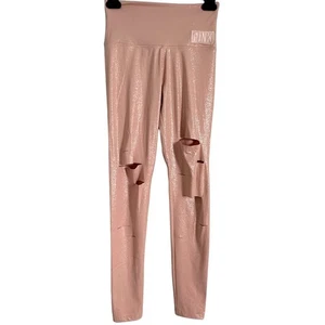 Leggings Victoria's Secret Recortados Brillantes Rosa Talla XS Cintura Alta Metálicos - Imagen 1 de 13