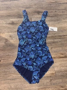 Mujer Una Pieza Cuello Cuadrado Paisley Espalda Cruzada - Lands End Talla Grande - Imagen 1 de 2