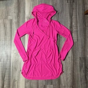 Athleta Womens Wick-It Wader Swim Coverup Size S Hot Pink Beach Hoodie Tunic - Picture 1 of 8