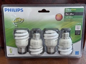 Philips Compact - 9w = 40w - T2 Mini-Twister Medium Base A19 Soft White - 4 Pack - Picture 1 of 1