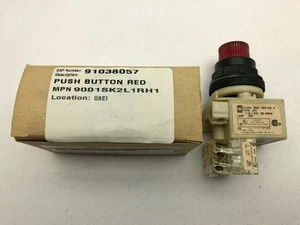 Square D 9001SK2L1RH13/H Red Illuminated Push Button 1N.O 1N.C Series H - Picture 1 of 9