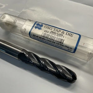 OSG Solid  Carbide Ball Nose Long EM 1/2” Dia -Tialn End Mill 464-5000-BN11 - Picture 1 of 2
