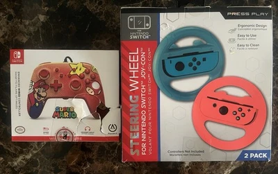 Super Mario Wired Nintendo Switch Controller & Steering Wheel (2 Pack) - Image 1 of 4
