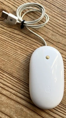 Apple A1152 USB Wired Mighty Mouse Optical Mouse White Tested Genuine - Image 1 of 3