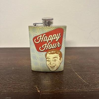 Wembley Happy Hour 4 oz Stainless Steel Flask Vintage - Image 1 of 4