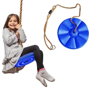 for Kids Rope Swing Disc Swing for Outside with Platform Carabiners and Strap Ou - Picture 1 of 7