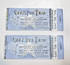 2 mail in stubs from GD's last stop Riverport 7/5/95 before final Chicago . - Picture 1 of 4
