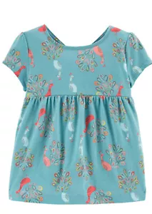 NWT 18m asian peacock peplum swing top bow shirt carters dressy easter passover - Picture 1 of 9