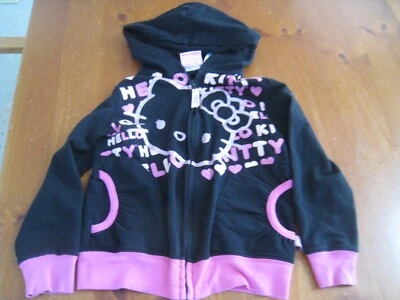 Sudadera con Capucha Hello Kitty Niños Jóvenes Pequeña S (6/6X) Negro/Rosa Arte Gráfico Foto 1 de 4