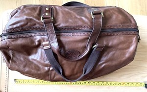 fossil leather weekender bag